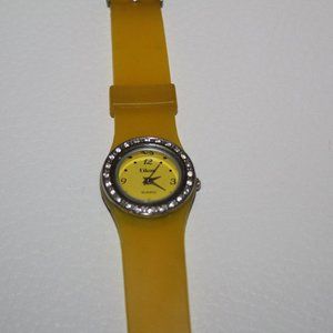 EIKON JELLY WATCH WITH CRYSTAL YELLOW VERY CUTE